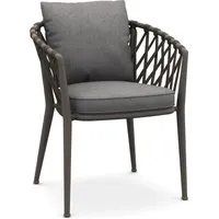 b&b italia fauteuil à accoudoirs tressé erica - tortora - scirocco 253 grigio perla