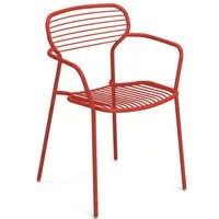 emu chaise avec accoudoirs apero - rouge