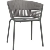 fast chaise avec accoudoirs ria tissée - gris métallique