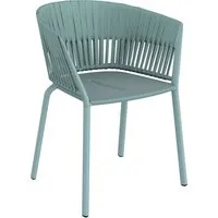 fast chaise avec accoudoirs ria tissée - bleu pastel