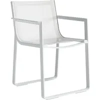 gandia blasco chaise avec accoudoirs flat textile dining - white