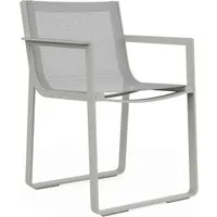 gandia blasco chaise avec accoudoirs flat textile dining - agate grey