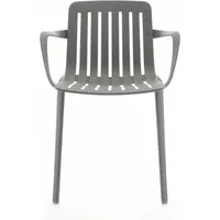magis chaise avec accoudoirs plato - gris métallique