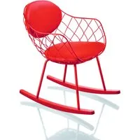 magis fauteuil à bascule piña - rouge corail - rouge - tissu