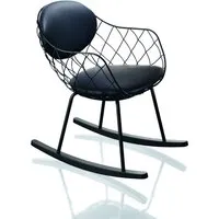 magis fauteuil à bascule piña - noir - noir - cuir