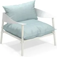 emu fauteuil lounge terramare avec coussin d'assise - blanc/blanc - bleu clair