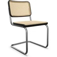 thonet chaise à piétement luge s 32 v - hêtre noir (tp29) teinté - sans patins