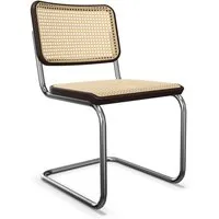 thonet chaise à piétement luge s 32 v - hêtre teinté brun foncé (tp 89). - sans patins