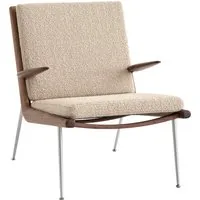 &tradition fauteuil lounge boomerang hm2 - karakorum 003 - noyer huilé - acier inoxydable