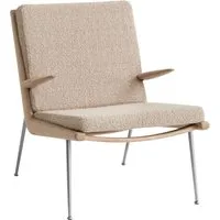 &tradition fauteuil lounge boomerang hm2 - karakorum 003 - chêne huilé - acier inoxydable