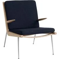 &tradition fauteuil lounge boomerang hm2 - loop marine k5042/40 - chêne huilé - acier inoxydable