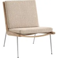 &tradition fauteuil lounge boomerang hm1 - karakorum 003 - chêne huilé - acier inoxydable