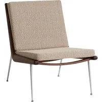 &tradition fauteuil lounge boomerang hm1 - karakorum 003 - noyer huilé - acier inoxydable