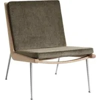 &tradition fauteuil lounge boomerang hm1 - duke 004 - chêne huilé - acier inoxydable