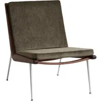 &tradition fauteuil lounge boomerang hm1 - duke 004 - noyer huilé - acier inoxydable