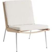 &tradition fauteuil lounge boomerang hm1 - loop cream k5042/33 - chêne huilé - acier inoxydable