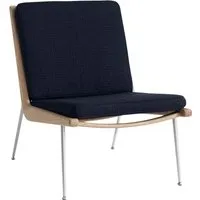 &tradition fauteuil lounge boomerang hm1 - loop cream k5042/33 - chêne huilé - acier inoxydable