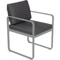 fermob fauteuil lounge bellevie - c7 gris lapilli - gris graphite