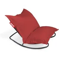 fatboy fauteuil à bascule rock 'n roll + pouf original outdoor - rouge - noir