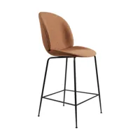 gubi chaise de bar beetle entièrement rembourrée piètement conique - remix 3 kvadrat 233 - 65 cm