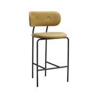 gubi chaise de bar coco bar entièrement rembourrée - velvet gubi 294 grey green - 67 cm