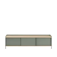 muuto enfold sideboard - chêne/vert - 186 x 45 cm