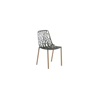 fast chaise de jardin forest iroko - gris métallique
