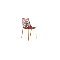 fast chaise de jardin forest iroko - terracotta