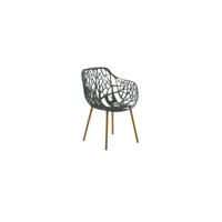 fast fauteuil de jardin forest iroko - gris métallique