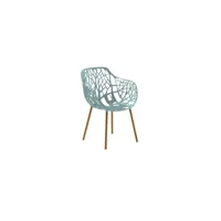 fast fauteuil de jardin forest iroko - bleu clair