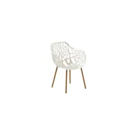fast fauteuil de jardin forest iroko - creamy white