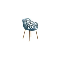 fast fauteuil de jardin forest iroko - blue teal