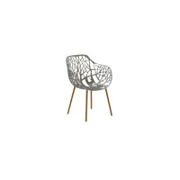 fast fauteuil de jardin forest iroko - gris métal