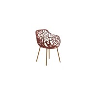 fast fauteuil de jardin forest iroko - terracotta