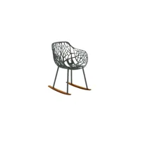fast fauteuil à bascule forest iroko - gris métallique