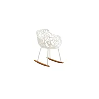 fast fauteuil à bascule forest iroko - creamy white
