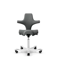 hag chaise de bureau capsico siège selle - blanc - hagcuragrey - roulettes dures pour tapis - gasfeder150mm