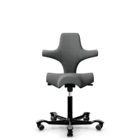 hag chaise de bureau capsico siège selle - noir - hagcuragrey - roulettes dures pour tapis - gasfeder200mm