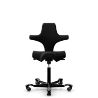 hag chaise de bureau capsico siège selle - noir - hagcurablack - roulettes dures pour tapis - gasfeder150mm