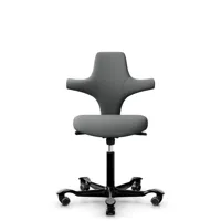 hag chaise de bureau capsico assise arrondie - noir - hagcuragrey - roulettes dures pour tapis - gasfeder265mm