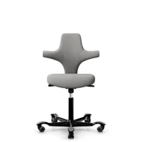hag chaise de bureau capsico assise arrondie - noir - hagcuralightgrey - roulettes dures pour tapis - gasfeder150mm