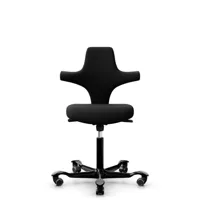 hag chaise de bureau capsico assise arrondie - noir - hagcurablack - roulettes dures pour tapis - gasfeder150mm