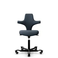 hag chaise de bureau capsico assise arrondie - noir - hagcurablue - roulettes dures pour tapis - gasfeder150mm