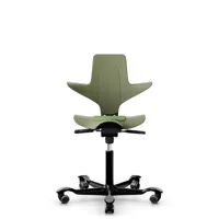 hag chaise de bureau capisco puls piétement alu - moss - noir - roulettes dures pour tapis - gasfeder200mm