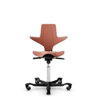 hag chaise de bureau capisco puls piétement noir - rosehip - blanc - roulettes dures pour tapis - gasfeder200mm