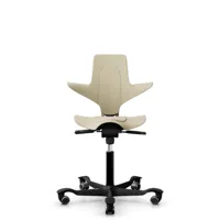 hag chaise de bureau capisco puls piétement noir - sand - noir - roulettes dures pour tapis - gasfeder150mm
