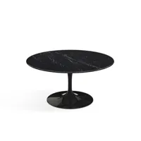 knoll international table basse saarinen - noir - marbre nero marquina-très brillant - ø 91 cm