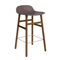 normann copenhagen chaise de bar form avec structure en bois  - brown - noyer - 65 cm