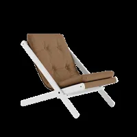 karup design chaise pliante boogie - 755 mocca - karup205whitelacquered