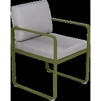 fermob fauteuil lounge bellevie - pesto - gris flanelle